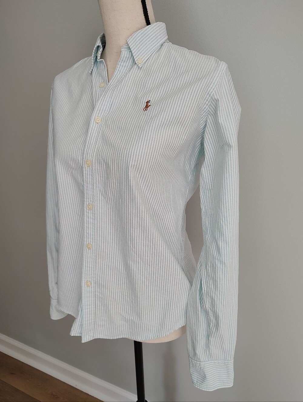 Ralph Lauren Polo Women's Slim Fit Striped Preppy Old Money Button Down Shirt 6